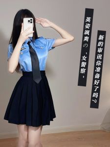 Bộ Đồ Nữ Cảnh Sát Kiểm Soát Không Lưu Cạp Cao Ôm Vừa Vặn Gợi Cảm Bộ Đồ Làm Việc Bằng Vải Lụa Giúp Thon Gọn