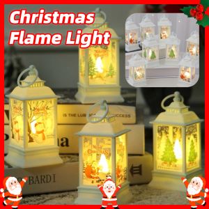 Christmas Flame Light Christmas Hanging Lantern Snowman Night Light Home Electronic Decor Lamp