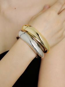 Unique Design Large Alloy Bracelet Womens Fashion Jewelry Cuff Bracelet Personality Accessory Stylish Arm Ornament for Ladies