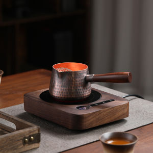Mini Electric Ceramic Stove Copper Tea Pot with Side Handle for Tea Brewing Milk Tea Roasting Traditional Chinese Style Tea Set