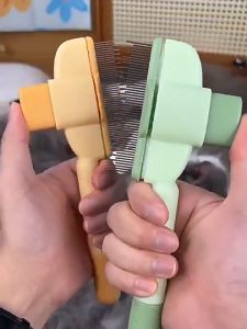 Pet Self-Cleaning Brush pet comb Cat Flea Removal Comb Dog Flea Removal Comb Stainless steel terapung pembuangan rambut sikat Cat Hair Removal Cleaner produk binatang