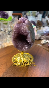 Natural Amethyst small Dragon Egg with Yellow Base | Bridge Formation · Deep Inner Cave 你看着有没有像什么呀 ？💜 微原矿黄底紫水晶龙蛋｜桥梁结构 · 深洞聚能 小龙蛋