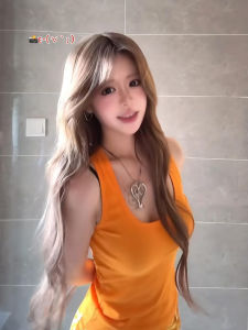 Retro Pure Desire Orange Sleeveless Strap Vest Womens Summer Slim Fit Waist Cinched High-End Versatile Outerwear Top