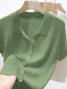 Elegant & Youthful Polo Collar Short Sleeve T-shirt