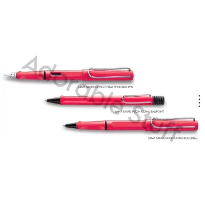 ปากกาลามี่ lamy safari neon coral (fountain pen/ballpoint) special edition 2014 ปากกาหมึกซึม ปากกาลูกลื่น