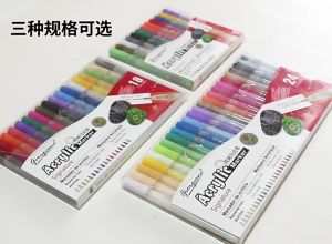 Radius K Giorgione Acrylic Paint Marker Set 18 Colors 1mm Round Tip Paint Pens for DIY Crafts School Art Paper Black Card Shoes Phone Case Creative Drawing