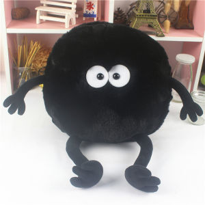 Charms Black Coal Plush Backpack Cute Doll Shoulder Bag for Girls Creative Gift Decoration Bag Multi-Functional Bag