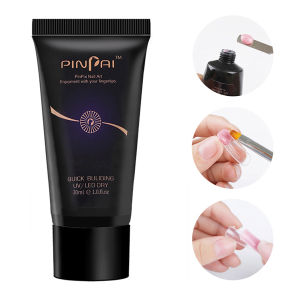 PINPAI 30/15ml Clear White Nail Poly Acryl Gel UV LED Builder Acrylic Gel for Quick Extension Nail Art Poly Crystal Gel Polygels