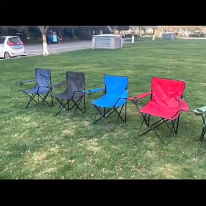 เก้าอี้พับกลางแจ้ง หลายสี โครงเสริมความแข็งแรง รองรับน้ำหนัก 120 กก. ใช้เดินป่า ตกปลา หรือพักผ่อนสวนหลังบ้าน OU0003