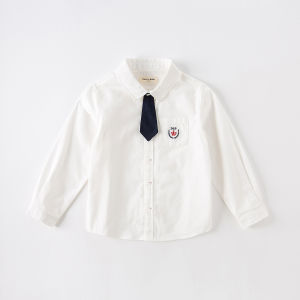 Áo Sơ Mi Trẻ Em Cotton Nguyên Chất Dave Bella Dành Cho Bé Trai Áo Sơ Mi Trắng Có Nút Cài Quần Áo Trẻ Em Mùa Xuân 2023