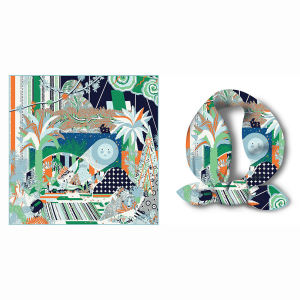 Spring and Summer 53cm K-style High Quality Twill Silk Plant Jungle Sun Decoration Small Square Towel Female Scarf Small Scarf Scarf