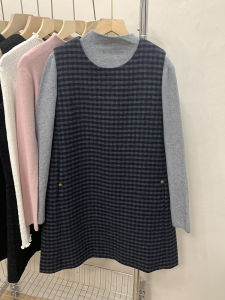 Korean Plaid Woolen Sleeveless Dress Womens Autumn Winter High-End Feelings Personality Matched Layering Vest Skirt Set Dress