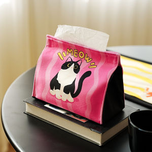 Luxurious Cartoon Bear Cat Design Tissue Box Holder Living Room Car Use High End Draw Tissue Box Fabric Material Handmade
