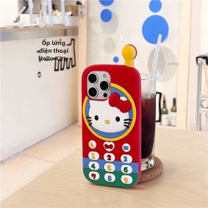 Sanrio | Ốp Điện Thoại iPhone Hello Kitty Hoạt Hình 3D Dễ Thương Chống Sốc Chất Liệu Silicon Chống Xước Chống Bụi Nhẹ
