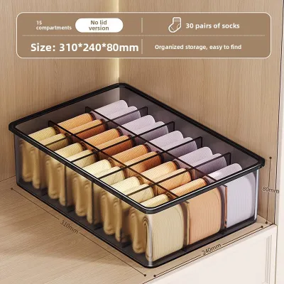 JIFANPAUL | Underwear Socks Storage Box with Dividers and Lid