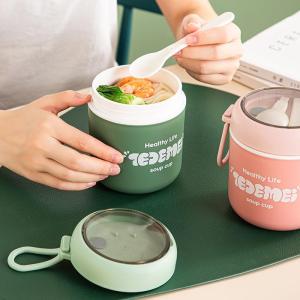 Antibacterial Plastic Microwave Heating Lunch Box Portable Breakfast Cup for Office Workers Mini Bento Box Easy Carry Soup Can
