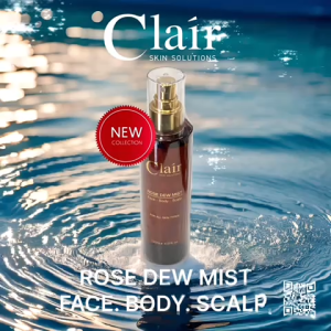 Clair SKIN SOLUTIONS Rose Dew Mist 150ml – Vegan Face & Body Spray for Sensitive Skin Hydrating Calming Soothing