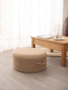 Thảm Xếp Ngồi Tatami Dày Dặn Bằng Dây Vải Mây Tự Nhiên Ghế Thấp Ghế Học Quốc Gia Phong Cách Wabi-Sabi Phòng Khách