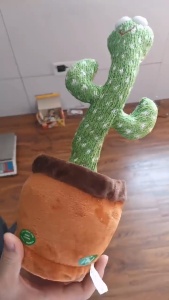 【Ready Stock】Recording Dancing Cactus Toy Talking Rechargable Plush Toys 120 Music Songs Childrens Gift