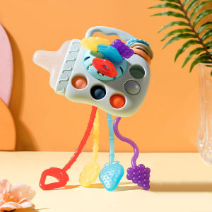 Wonderful Toys Baby Pull String Sensory Toy Montessori 6 12 Months Silicone Activity Teething Toys Development