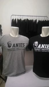 BC014 Kaos Anies Amanat Indonesia Bonus Topi dan Bahan Sablon Kain