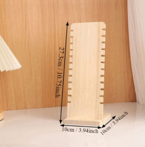 Scalloped Detachable Wood Ornament Jewelry Display Stand Necklace Wooden Multiple Necklace Pendant Display Holder
