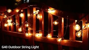 LATTOUR Christmas String light G40 bulb Indoor Fairy Outdoor Light Christmas Bulbs Party Wedding Decorate