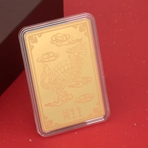 Chow Sang Sang 周生生 999.9 24K Pure Gold Chinese Gifting Collection Turtle (Symbol of Longevity) Gold Ingot for Women & Men 938519 Price-by-Weight 50g Gold