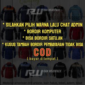 BAJU KERJA SAFETY KEMEJA KERJA WEARPACK SAFETY TAMBAH BORDIR NAMA/ LOGO PERUSAHAAN