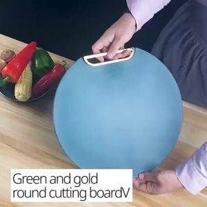 Chopping Board Cutting Board Round with Rotating Handle Keimav