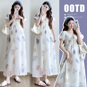 Summer V-Neck Waist-Tying Stylish Maternity Dress