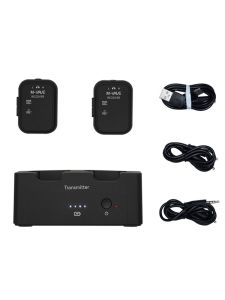 M-VAVE WP-12 1 ชิ้นตัวรับสัญญาณหูฟังไร้สายระบบชาร์จเครื่องส่งสัญญาณ 2 ตัวรับพร้อมปุ่มปรับระดับเสียงปิดเสียง