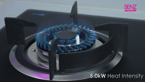 (Authorised Dealer) SENZ 5.0kW RUBY SZ-GS980FL intelSync Twin Burner Gas Stove with Nano Coating