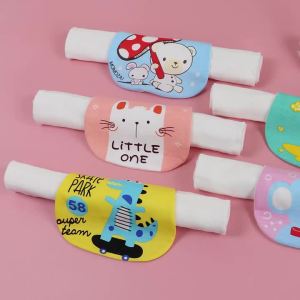 5PCS/Set Baby Sweat Back Towel Cute Absorber Soft Cartoon Design 4-Layers Cotton Towels