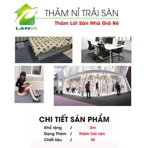 Thảm trải sàn nỉ (combo 2m2) thảm lót sàn nhà trải phòng decor nhà dày 3mm khổ 2m x 1m