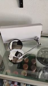 กระจกมอไซค์แบบหนีบ 22 มม. สีโครเมี่ยม-เลนส์ใสมองเห็นชัด