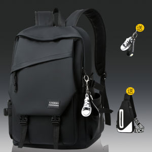 2025 New Large Capacity Waterproof Backpack for Junior High School Boys with Spine Protection Dual Shoulder Straps Cool Style