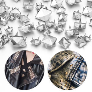 20-50pcs/lot Copper Square Claw Button Nailheads Pyramid Rivet For Luggage Bags Clothes Leathercraft Decoration Accessories