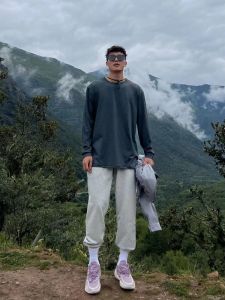 American Style Long Sleeve Basketball Thin T-Shirt Quick Dry Sweat Basketball Training Warm up Shooting Fitness Clothes for Men