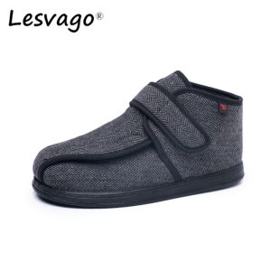 Lesvago Men or Women Diabetic Shoes Thumb Eversion Deformation Adjustable Fat Feet Flat Shoes for Elderly swollen feet Shoes