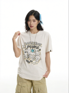dangerouspeople | Graffiti Print Washed Vintage T-shirt