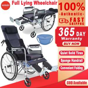 WeBOR Wheelchair for Adult Folded with Toilet High Back Full Lying Multifunction Lightweight Trolley Wheel Chair