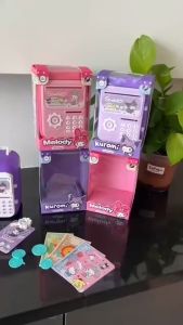 Ready Stock Kids Tabung Duit Kanak ATM Cute Toys Girls Boys Gifts Save Money Cartoon Banks Storage Box Labubu bank