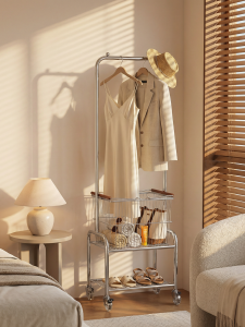 Easy Assembly Closet Clothes Drying Rack with Dirty Clothes Basket