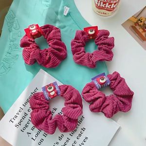【Bestella✨COD】Strawberry Bear Buah Naga Korduroi Warna Usus Besar Rambut Tali Karet Gelang Wanita Aksesoris rambut busana tali rambut