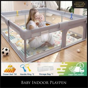 Baby Indoor Playpen Toddlers Safety Play Yard With Folding Fence And Balls