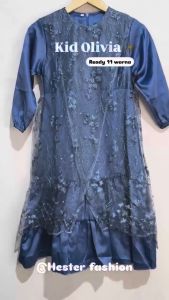 Gamis Lebaran Anak Viral Olivia Kids Dres Satin Velvet Import Aplikasi Tile Mutiara Ukuran S M L XL XXL 3XL Baju Muslim Anak Usia 3 - 16 Tahun Dress Remaja Tanggung Muslimah