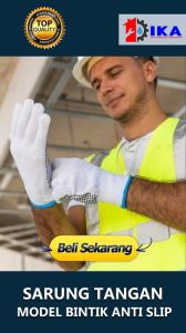 Sarung Tangan Kerja Polkadot Dotting Bintik Safety 1 Pasang ( 2 Pcs ) SARUNG TANGAN KATUN BINTIK - SARUNG TANGAN PABRIK BANGUNAN