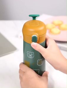 500ml Cute Mr. Bear Vacuum Thermos Flask Bottle 304 Stainless Steel Thermal Flask Water Bottle Keep Warm Cool