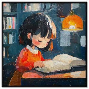 Tranh vẽ góc học tập. Tranh treo tường dán tường sơn dầu tranh trí canvas. CGI-1430